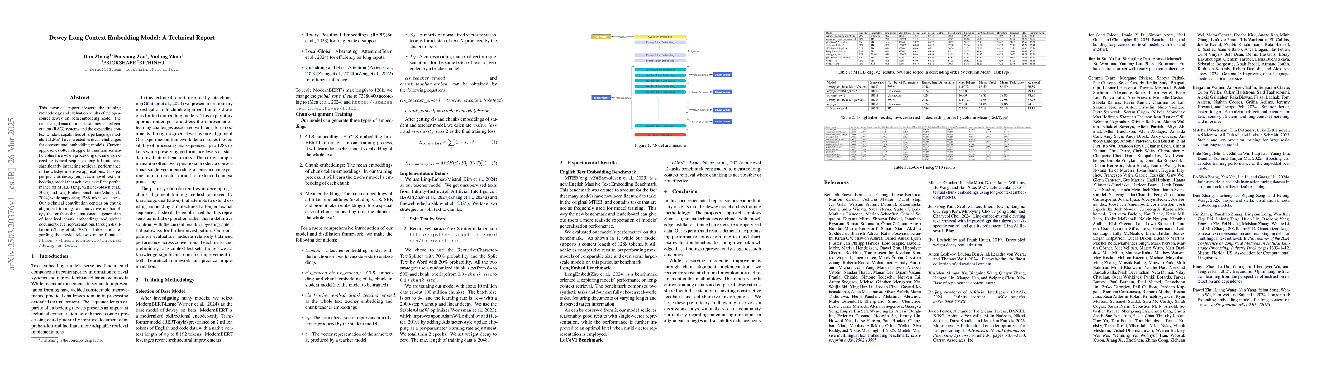 Thumbnail for Dewey Long Context Embedding Model: A Technical Report