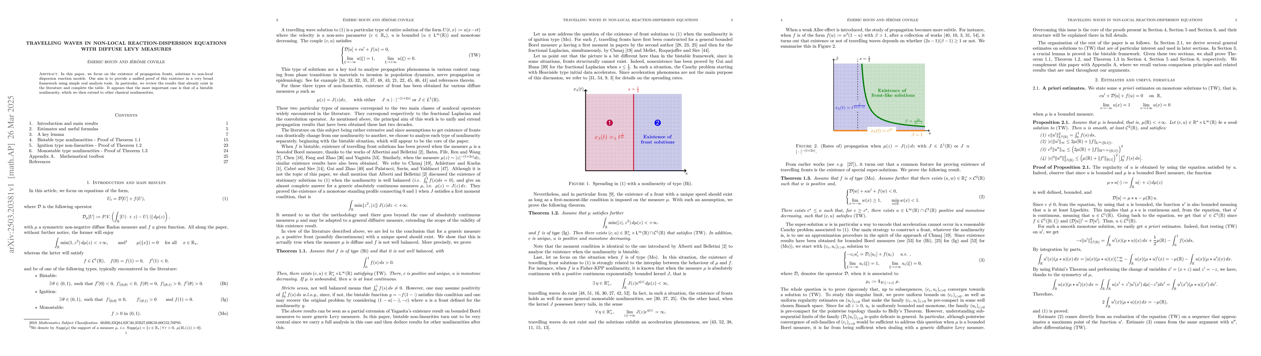 Thumbnail for Travelling waves in non-local reaction-dispersion equations with diffuse
  levy measures