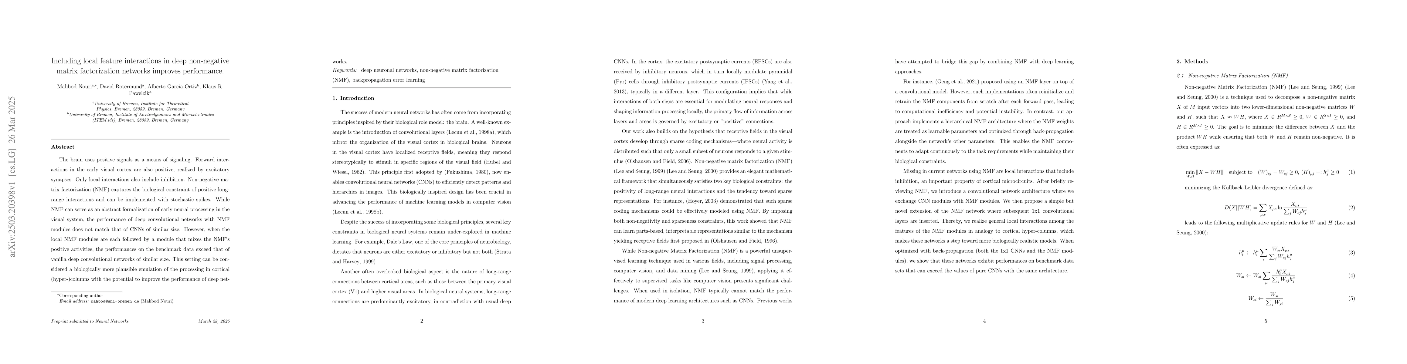 Thumbnail for Including local feature interactions in deep non-negative matrix
  factorization networks improves performance