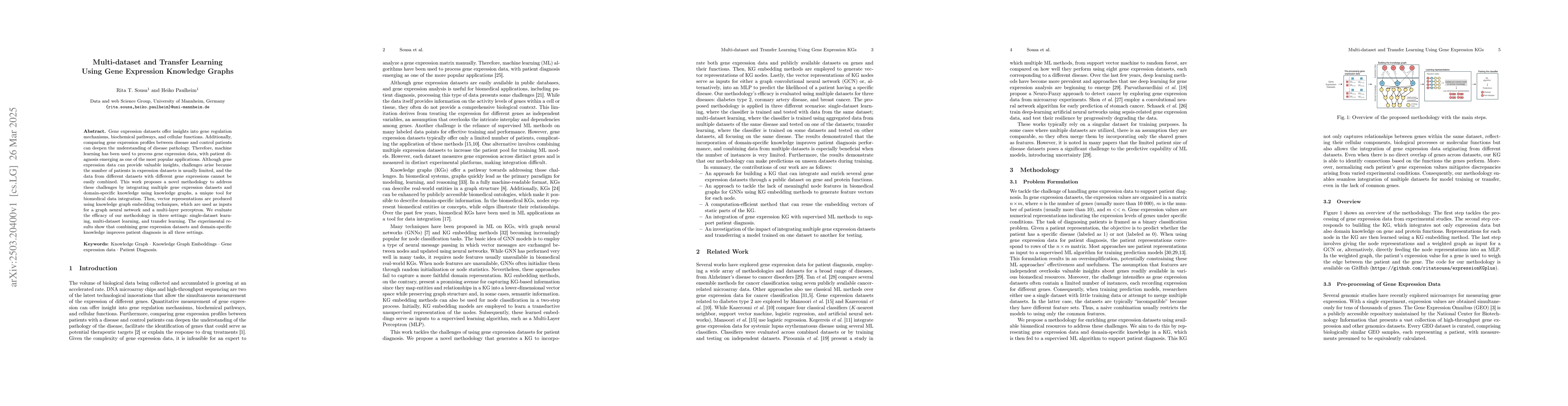 Thumbnail for Multi-dataset and Transfer Learning Using Gene Expression Knowledge
  Graphs