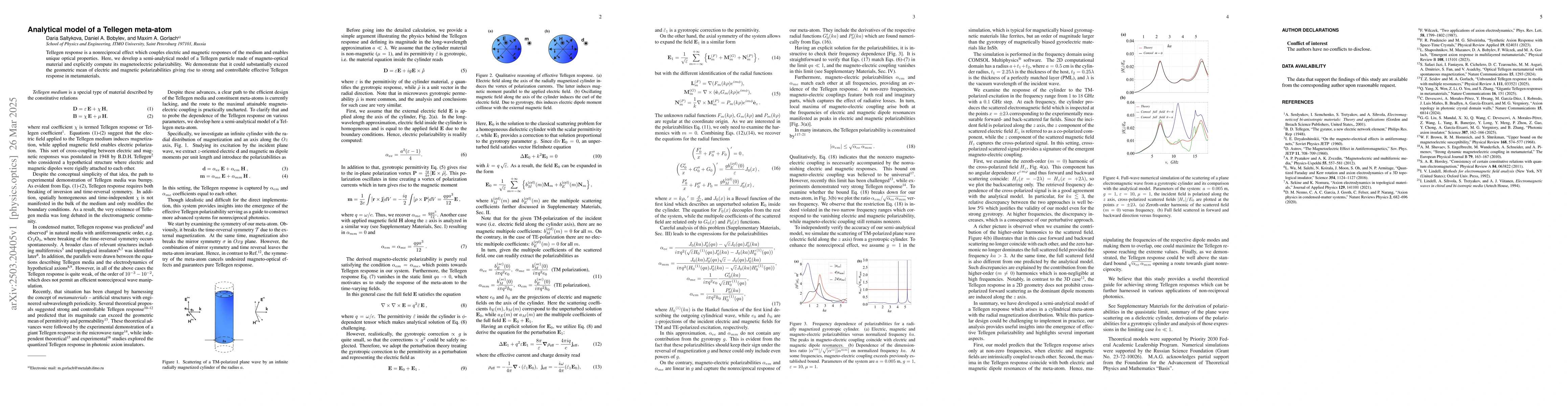 Thumbnail for Analytical model of a Tellegen meta-atom