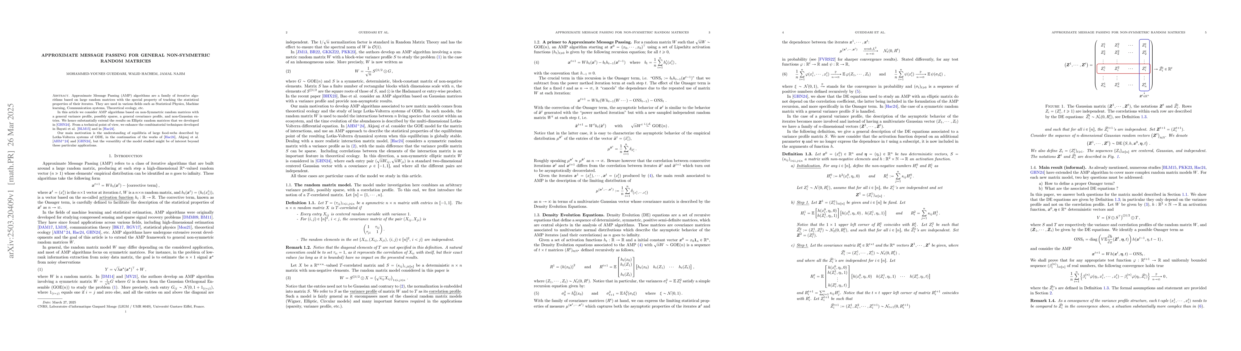 Thumbnail for Approximate Message Passing for general non-Symmetric random matrices