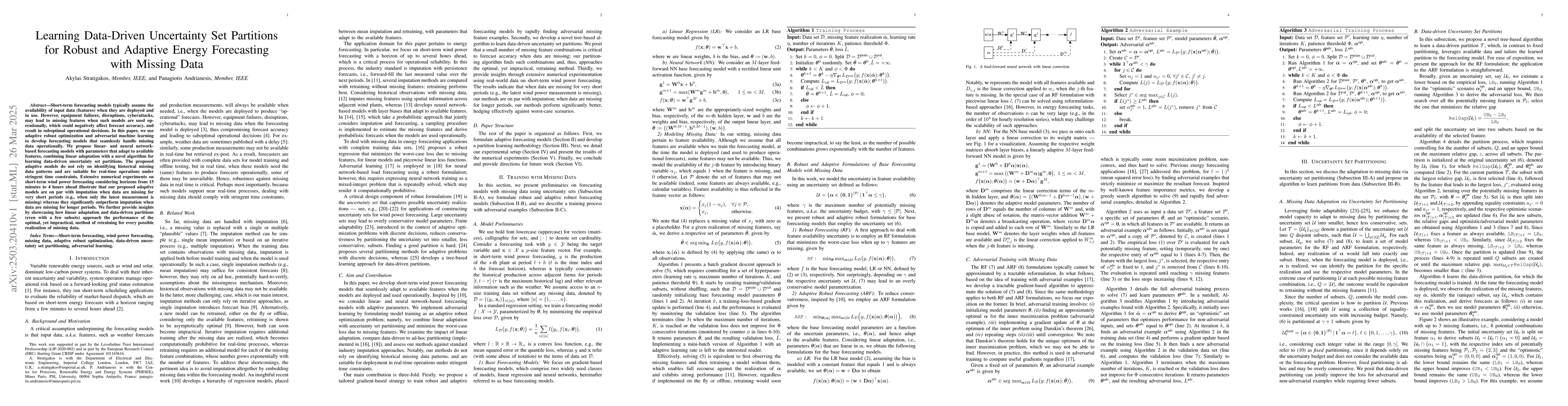 Thumbnail for Learning Data-Driven Uncertainty Set Partitions for Robust and Adaptive
  Energy Forecasting with Missing Data