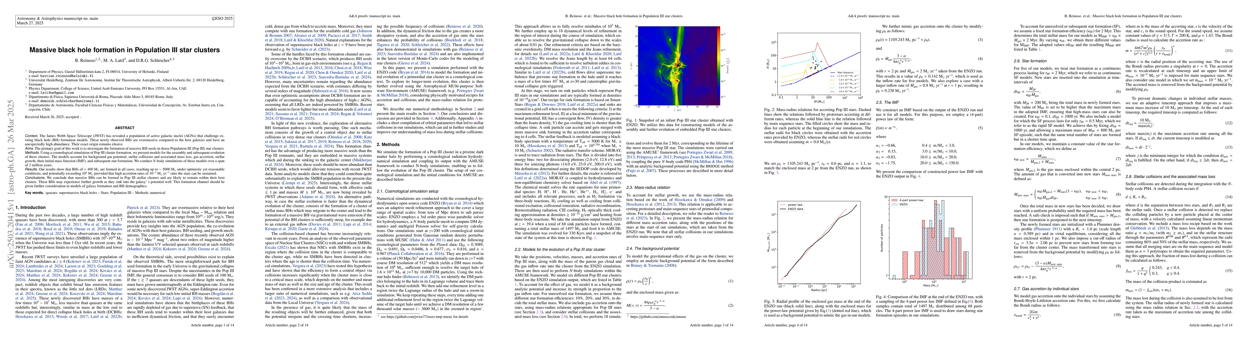 Thumbnail for Massive black hole formation in Population III star clusters