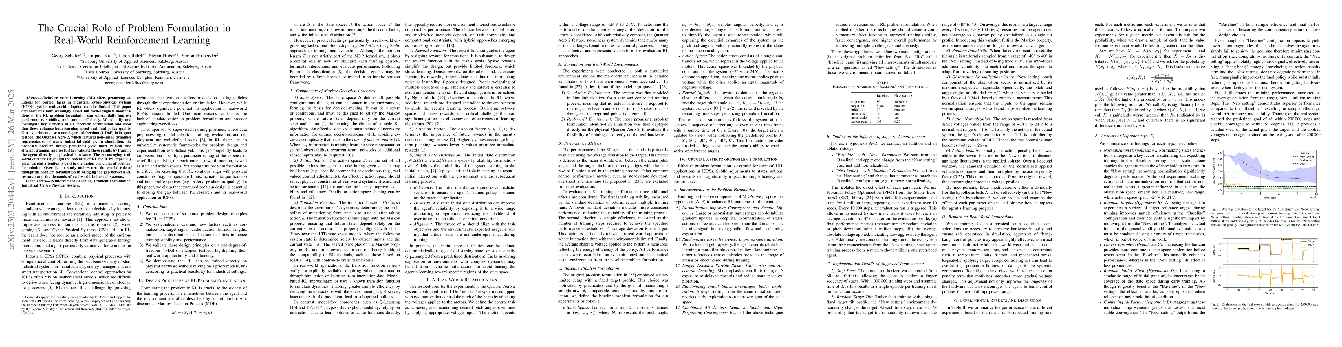 Thumbnail for The Crucial Role of Problem Formulation in Real-World Reinforcement
  Learning