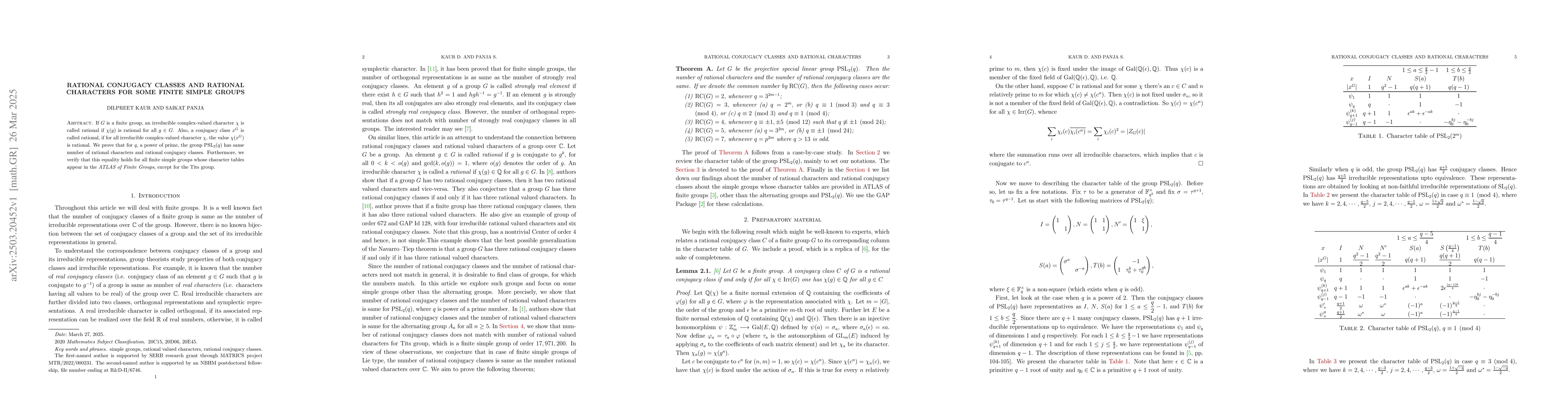 Thumbnail for Rational conjugacy classes and rational characters for some finite
  simple groups
