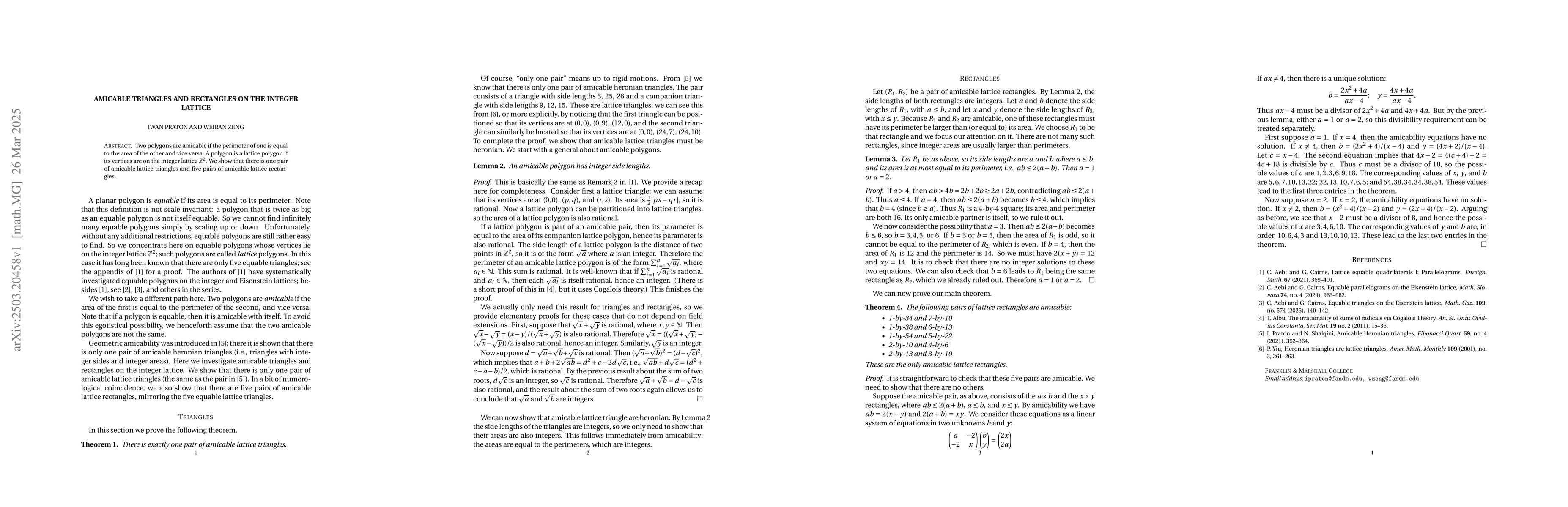 Thumbnail for Amicable Triangle and Rectangles on the Integer Lattice