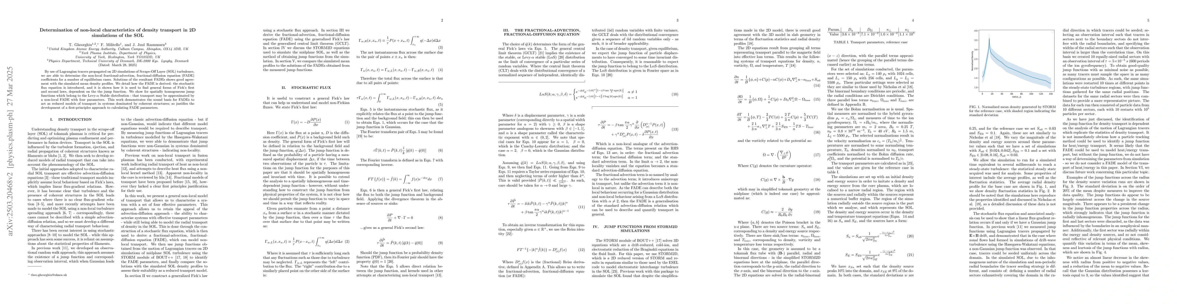 Thumbnail for Determination of non-local characteristics of density transport in 2D
  simulations of the SOL