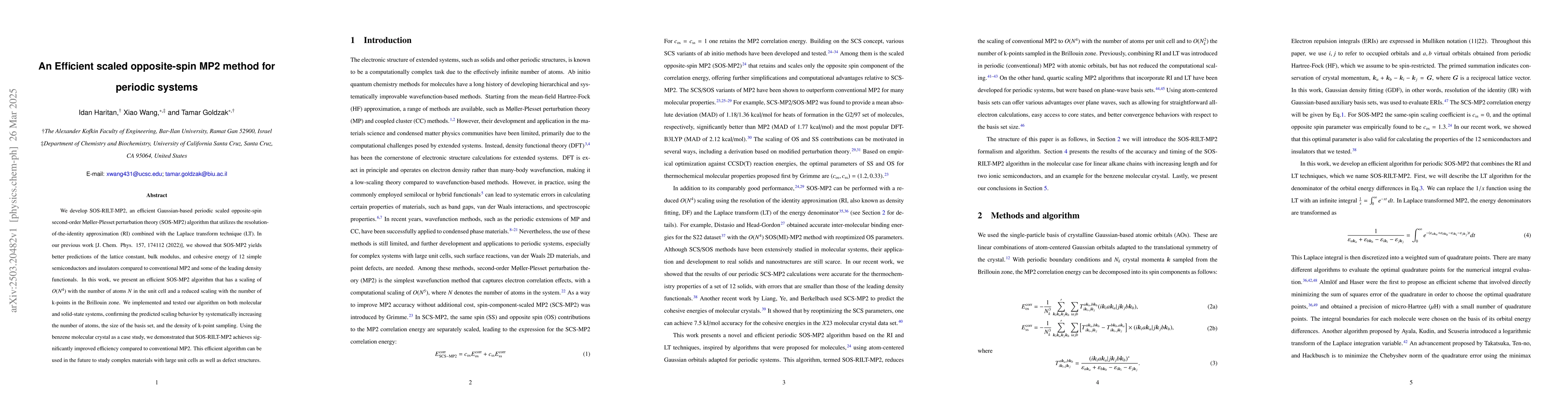 Thumbnail for An Efficient scaled opposite-spin MP2 method for periodic systems
