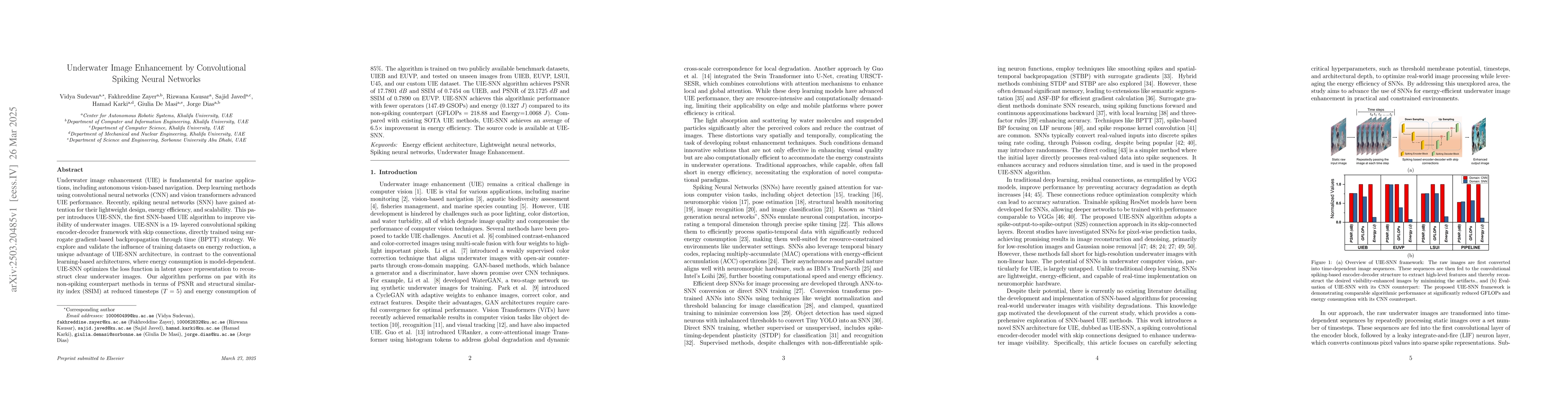 Thumbnail for Underwater Image Enhancement by Convolutional Spiking Neural Networks