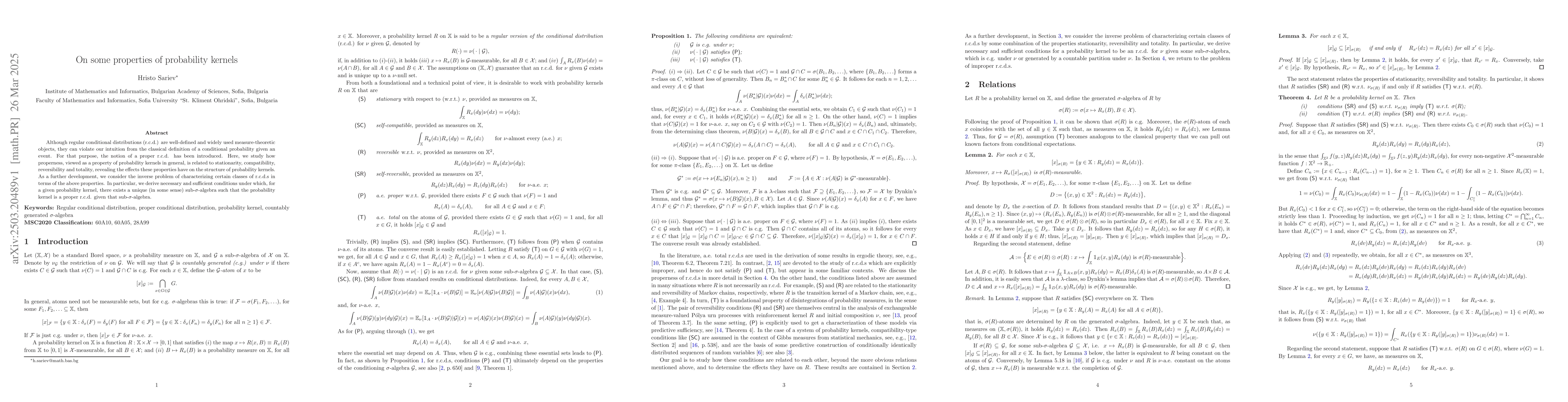 Thumbnail for On some properties of probability kernels