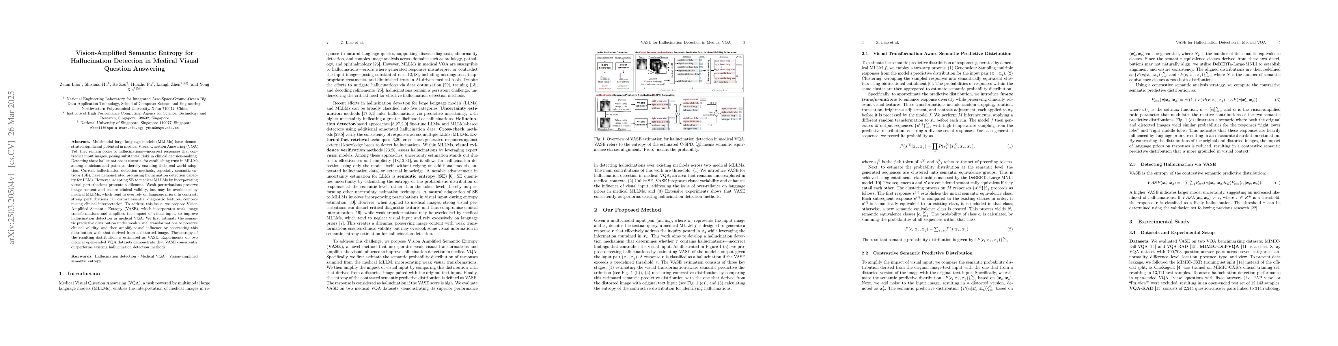 Thumbnail for Vision-Amplified Semantic Entropy for Hallucination Detection in Medical
  Visual Question Answering