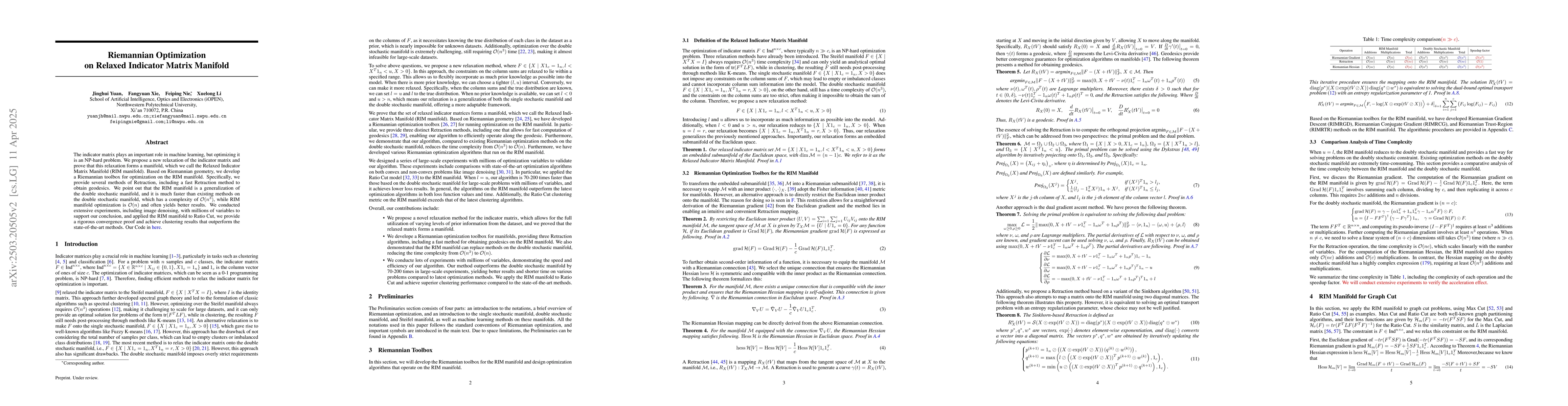 Thumbnail for Riemannian Optimization on Relaxed Indicator Matrix Manifold