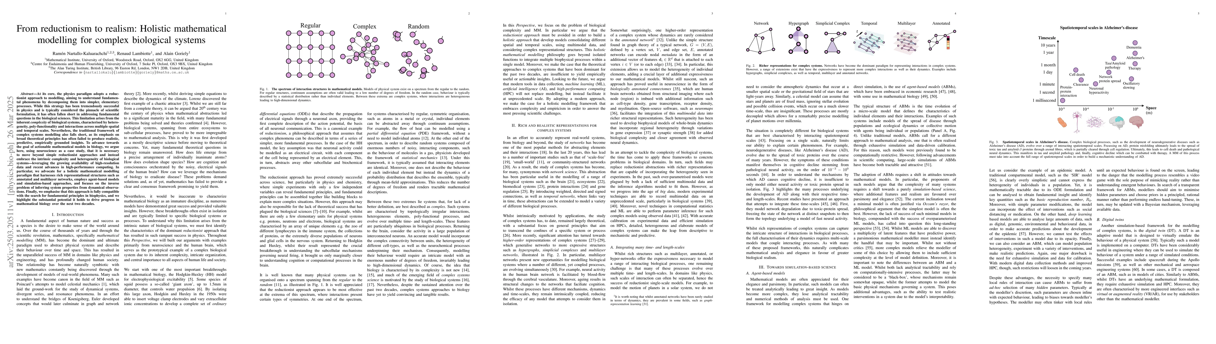 Thumbnail for From reductionism to realism: Holistic mathematical modelling for
  complex biological systems