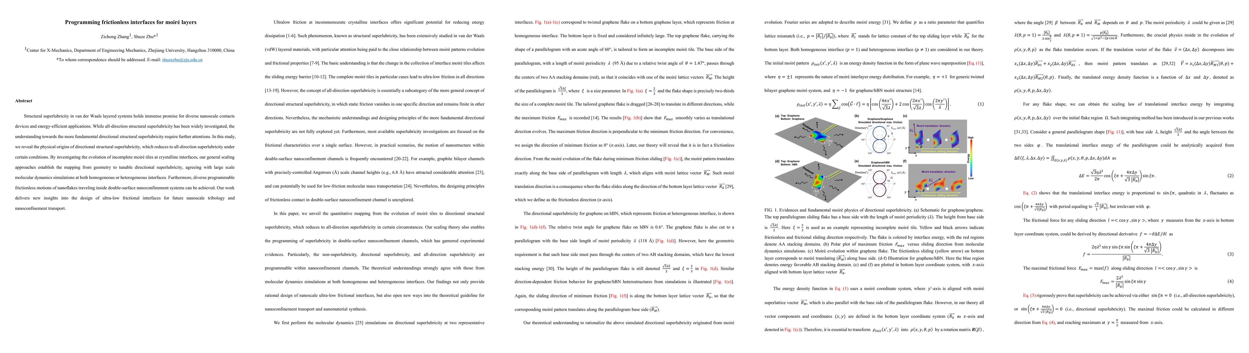 Thumbnail for Programming frictionless interfaces for moiré layers