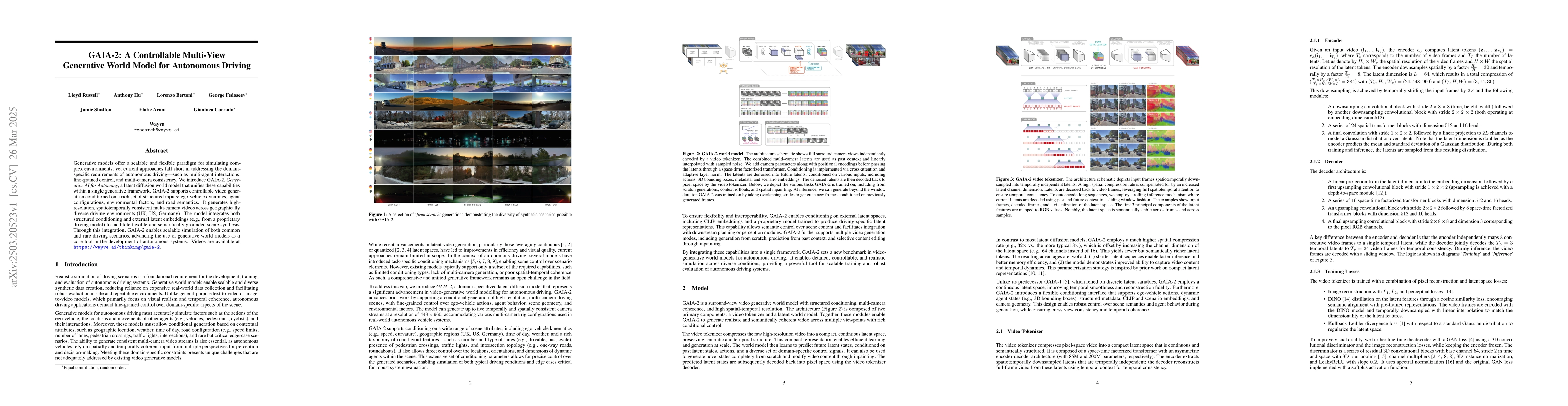 Thumbnail for GAIA-2: A Controllable Multi-View Generative World Model for Autonomous
  Driving