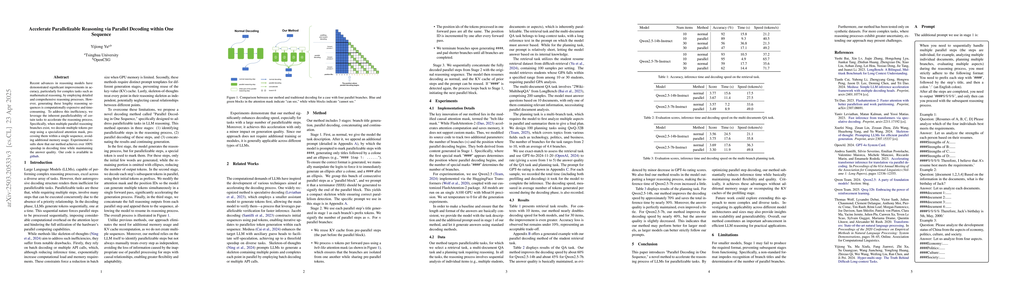 Thumbnail for Accelerate Parallelizable Reasoning via Parallel Decoding within One
  Sequence