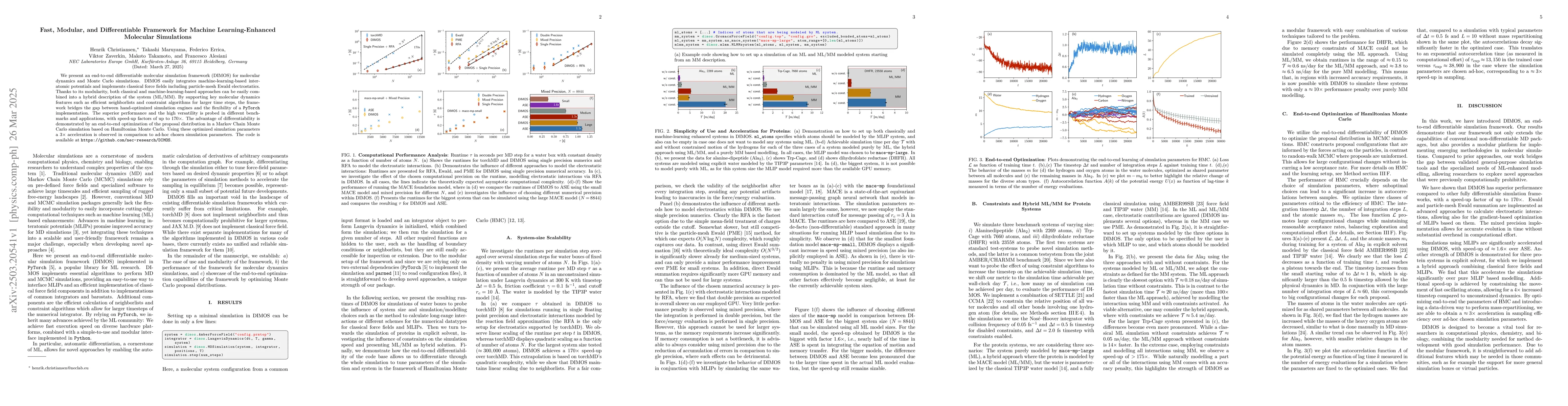 Thumbnail for Fast, Modular, and Differentiable Framework for Machine
  Learning-Enhanced Molecular Simulations