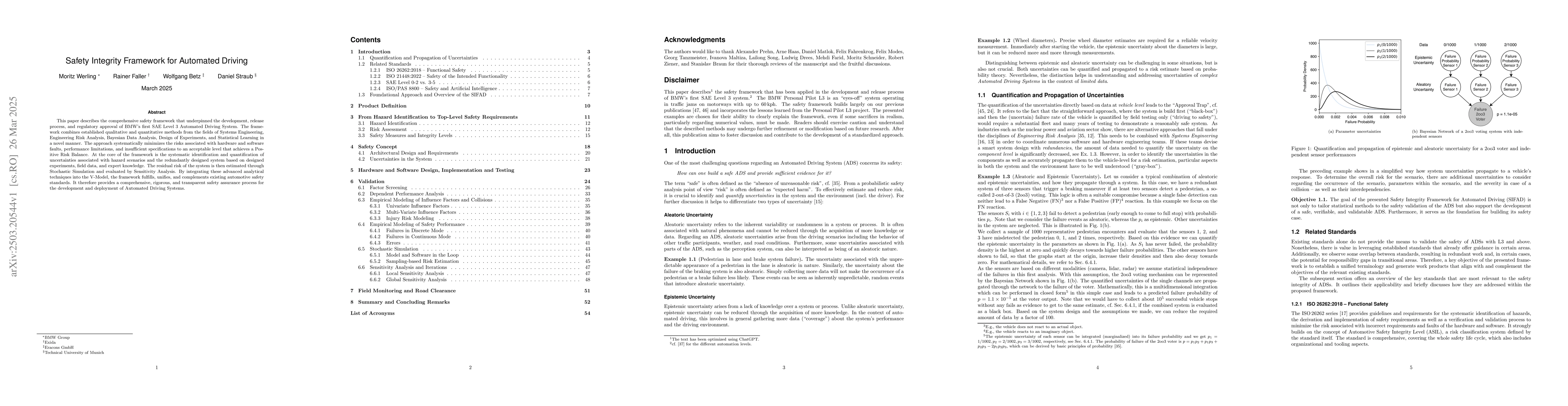 Thumbnail for Safety integrity framework for automated driving
