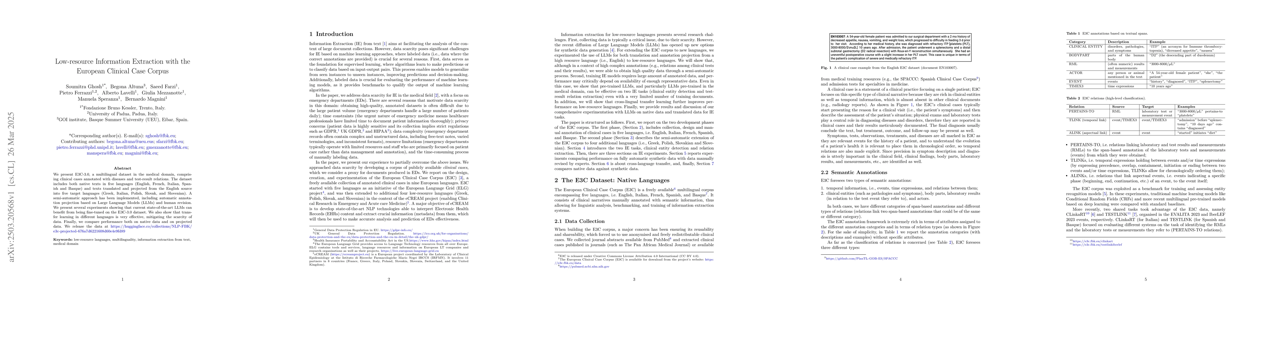 Thumbnail for Low-resource Information Extraction with the European Clinical Case
  Corpus