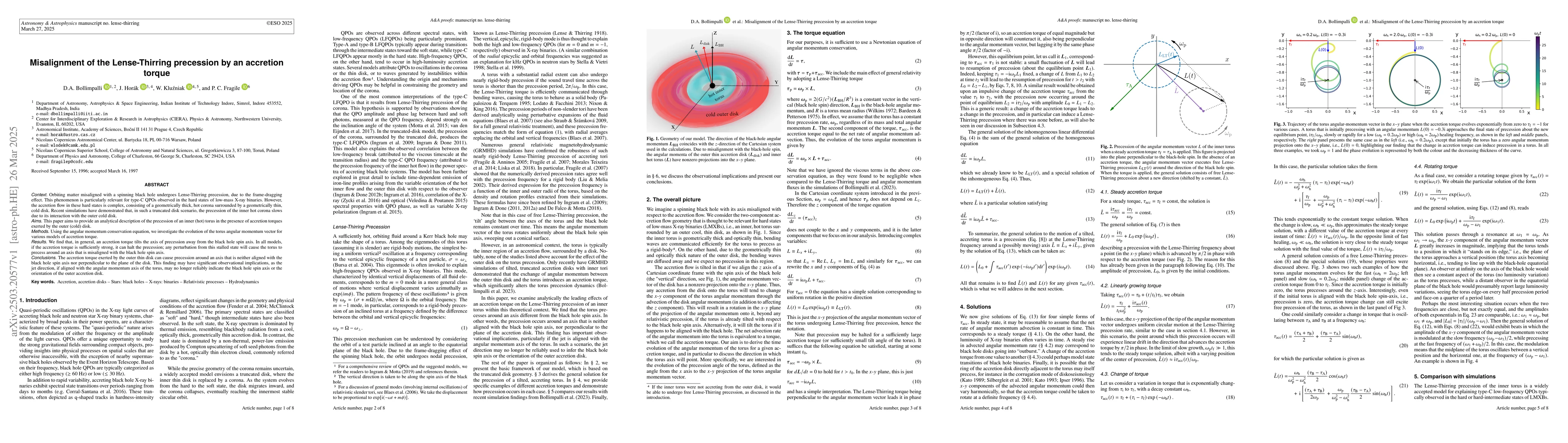 Thumbnail for Misalignment of the Lense-Thirring precession by an accretion torque