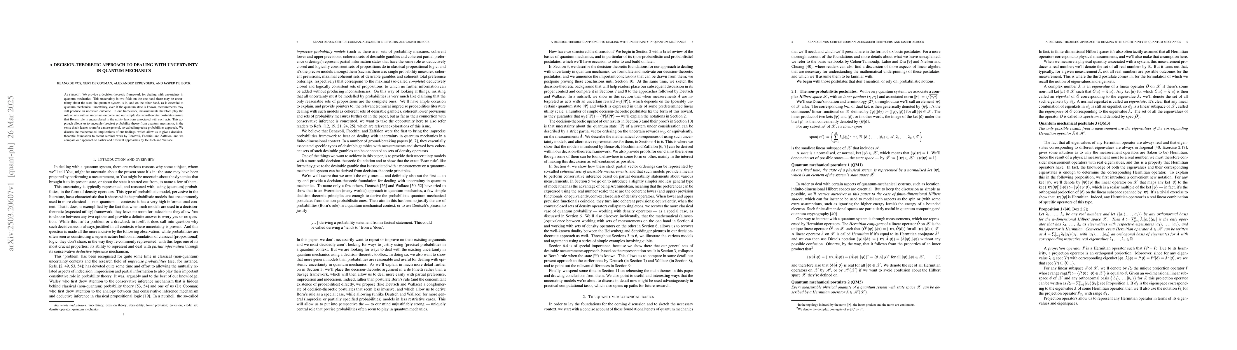 Thumbnail for A decision-theoretic approach to dealing with uncertainty in quantum
  mechanics