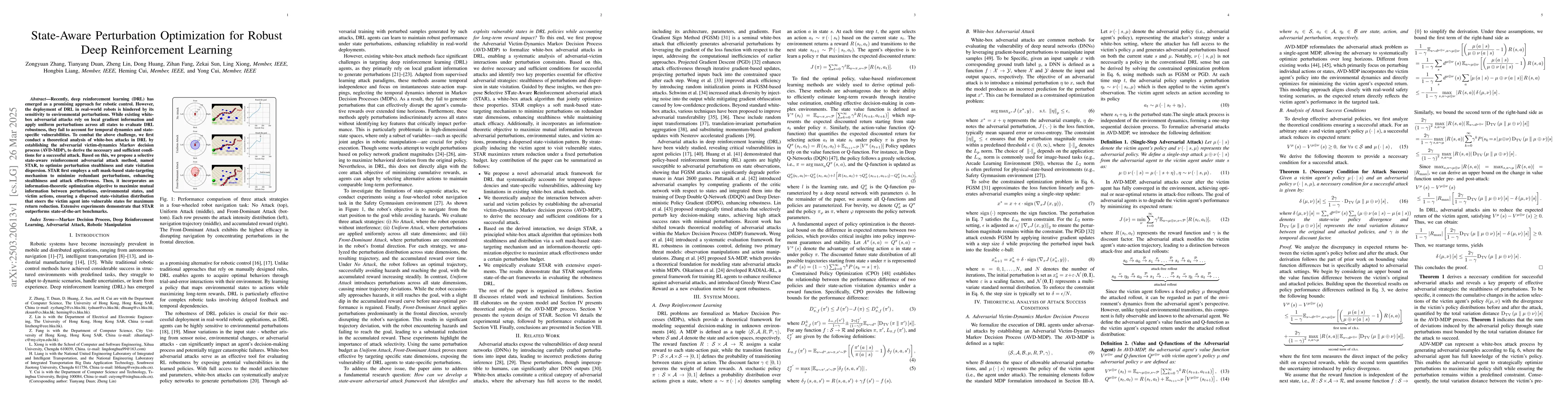 Thumbnail for State-Aware Perturbation Optimization for Robust Deep Reinforcement
  Learning
