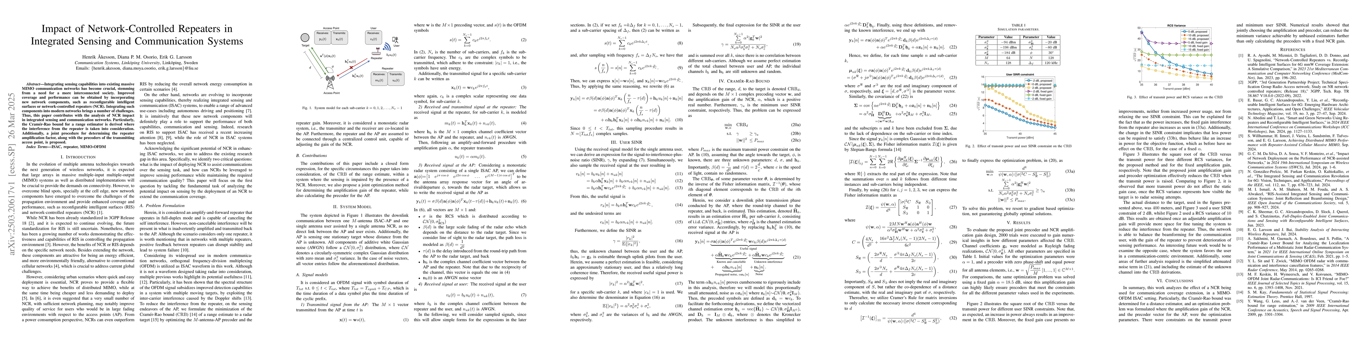 Thumbnail for Impact of Network-Controlled Repeaters in Integrated Sensing and
  Communication Systems