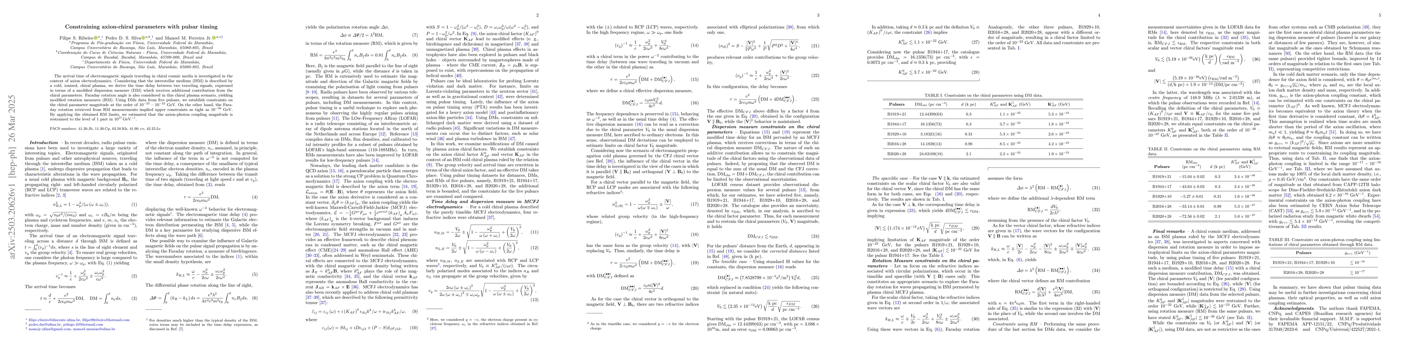 Thumbnail for Constraining axion-chiral parameters with pulsar timing