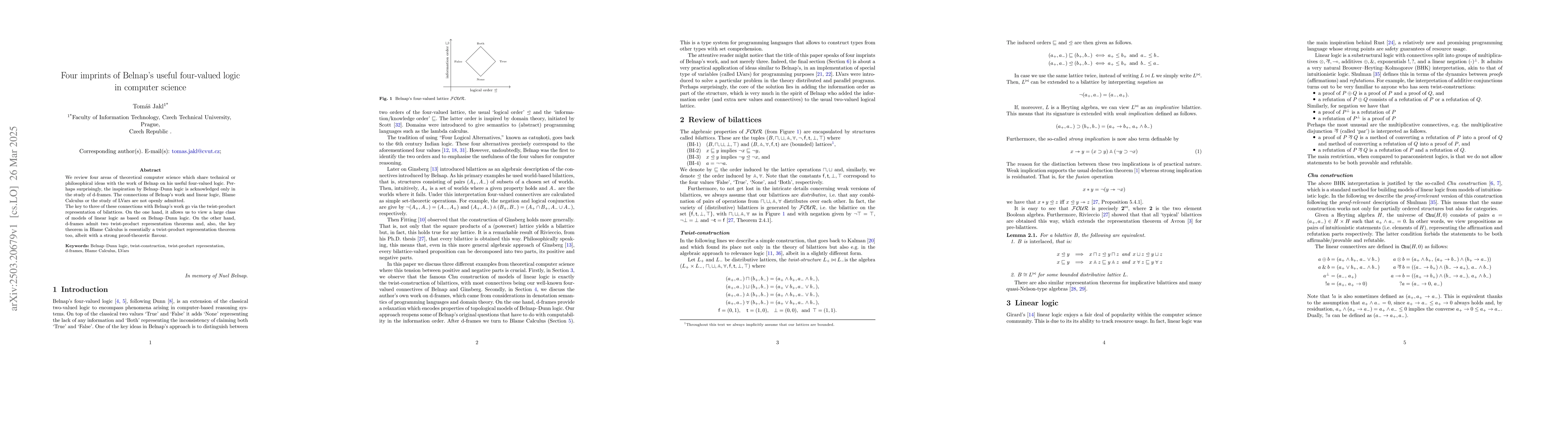 Thumbnail for Four imprints of Belnap's useful four-valued logic in computer science