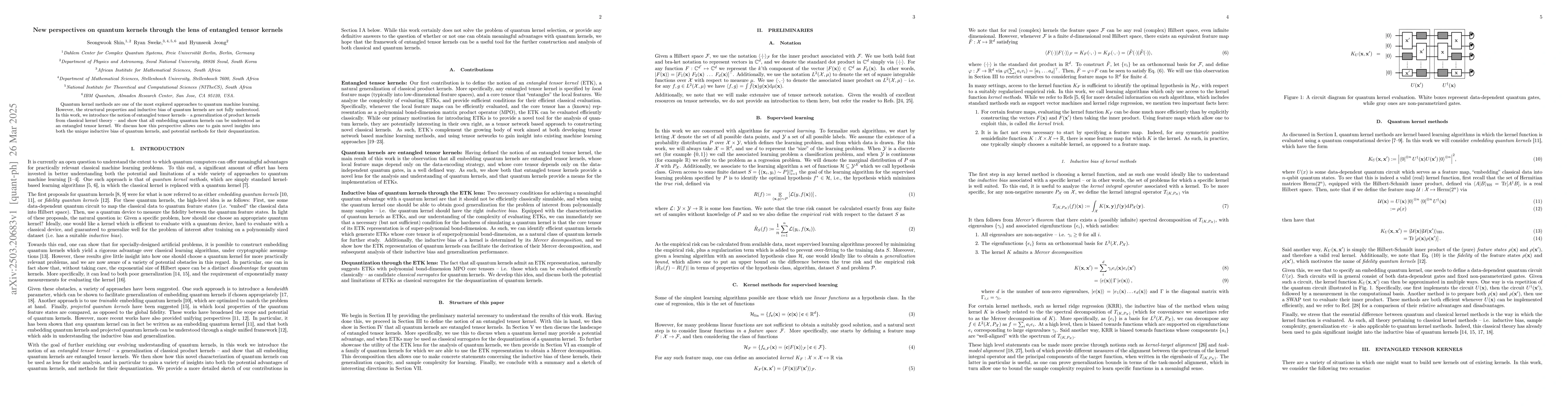 Thumbnail for New perspectives on quantum kernels through the lens of entangled tensor
  kernels