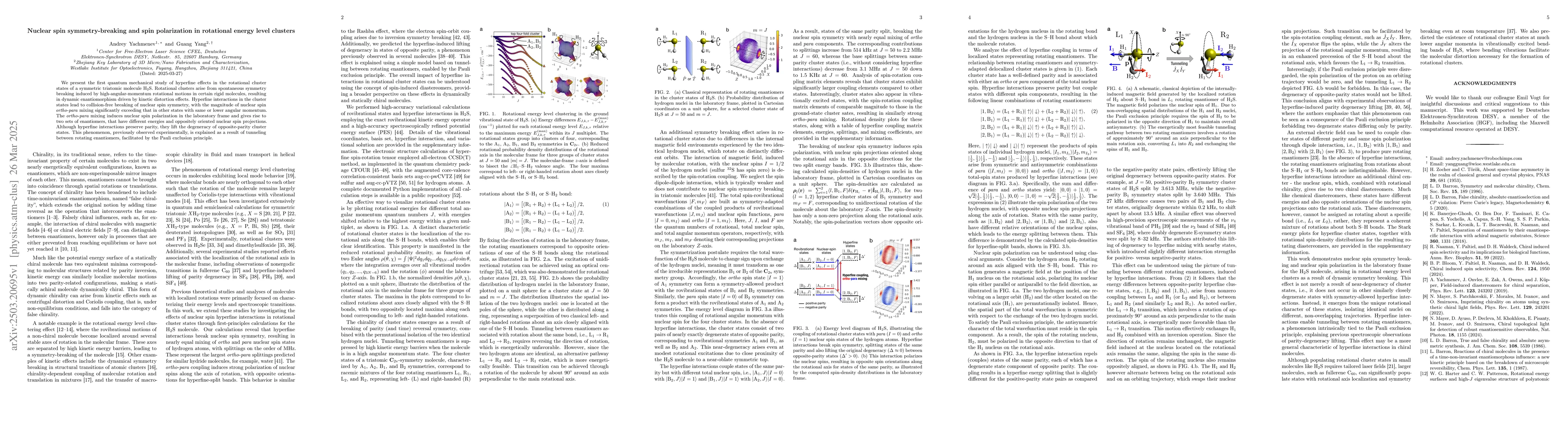 Thumbnail for Nuclear spin symmetry-breaking and spin polarization in rotational
  energy level clusters