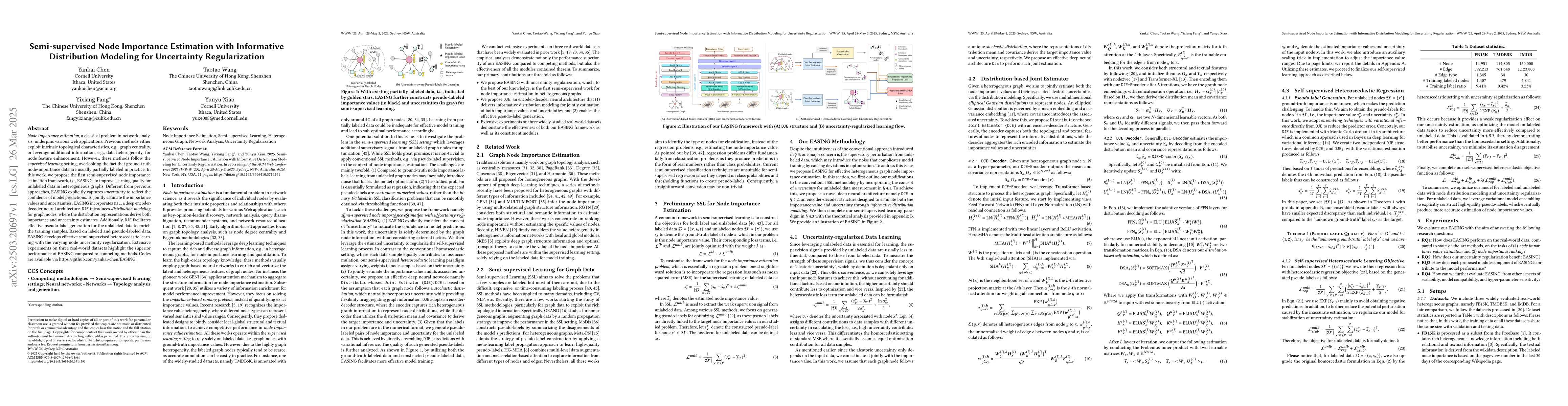 Thumbnail for Semi-supervised Node Importance Estimation with Informative Distribution
  Modeling for Uncertainty Regularization