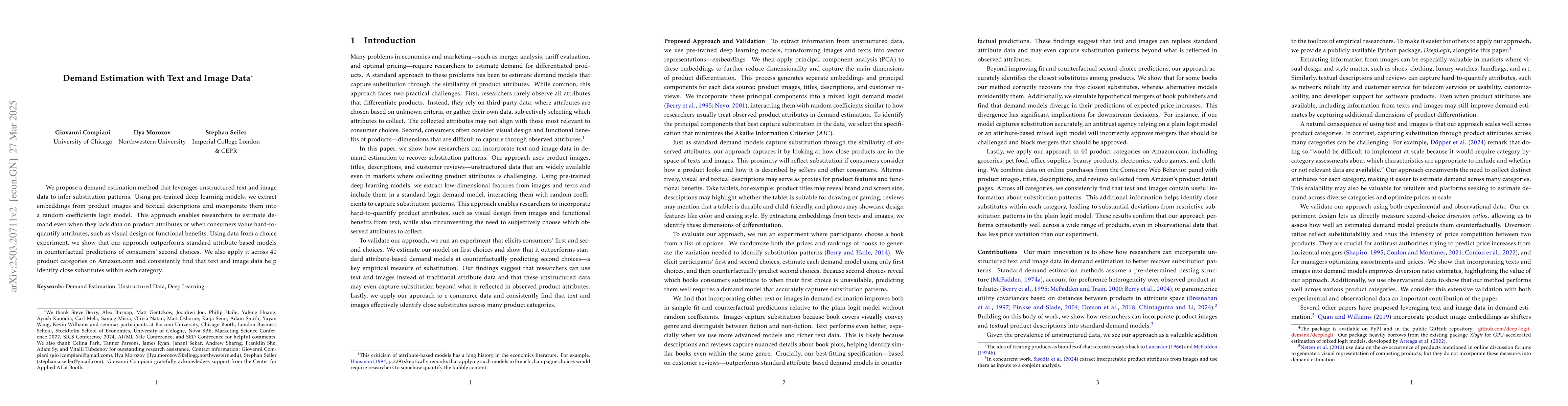 Thumbnail for Demand Estimation with Text and Image Data