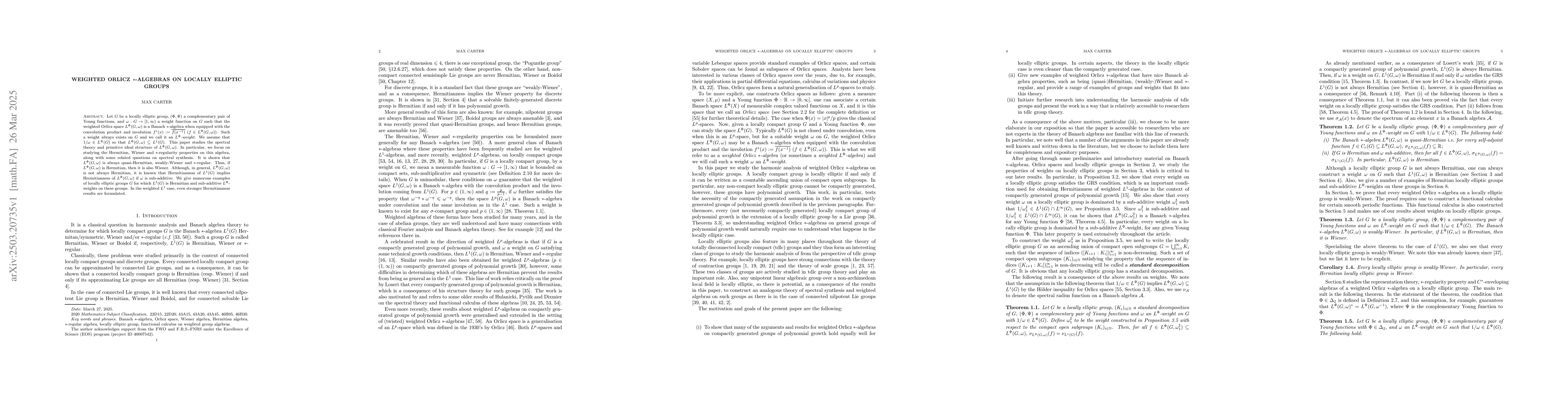 Thumbnail for Weighted Orlicz $*$-algebras on locally elliptic groups