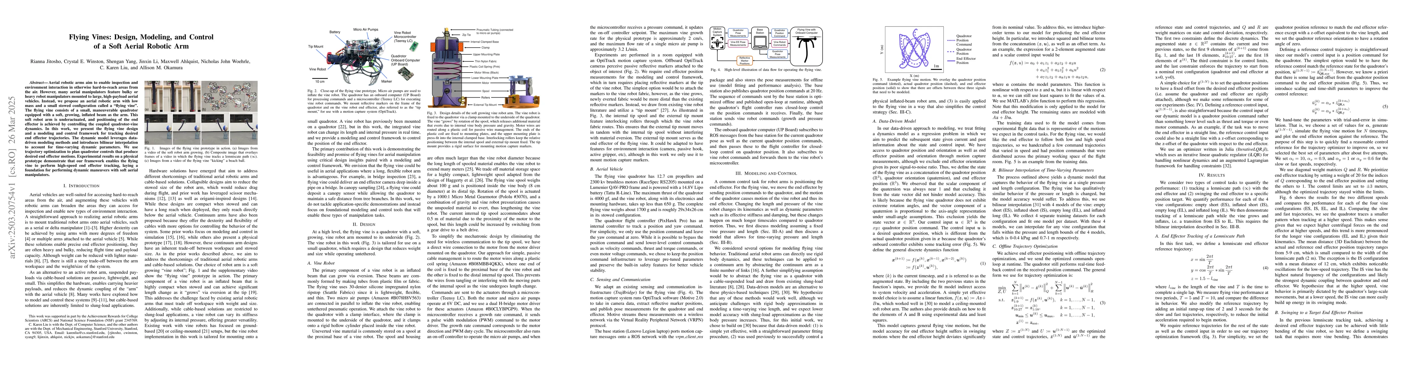 Thumbnail for Flying Vines: Design, Modeling, and Control of a Soft Aerial Robotic Arm
