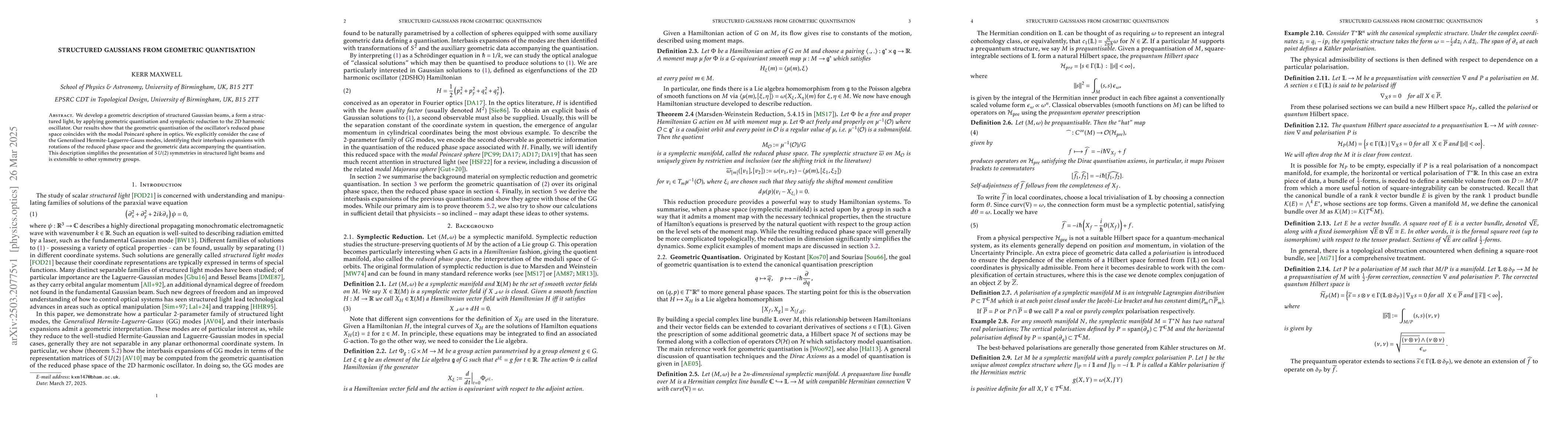 Thumbnail for Structured Gaussians From Geometric Quantisation