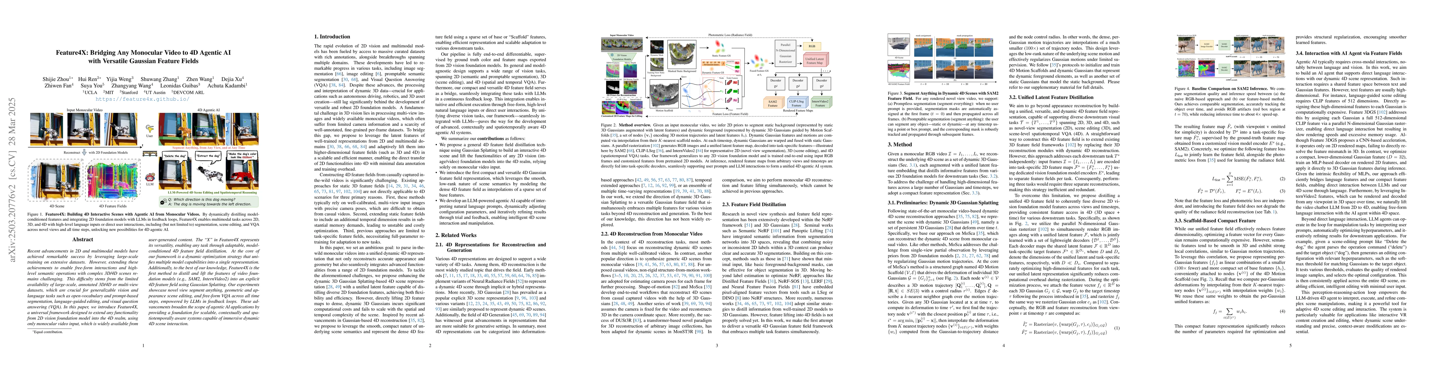 Thumbnail for Feature4X: Bridging Any Monocular Video to 4D Agentic AI with Versatile
  Gaussian Feature Fields