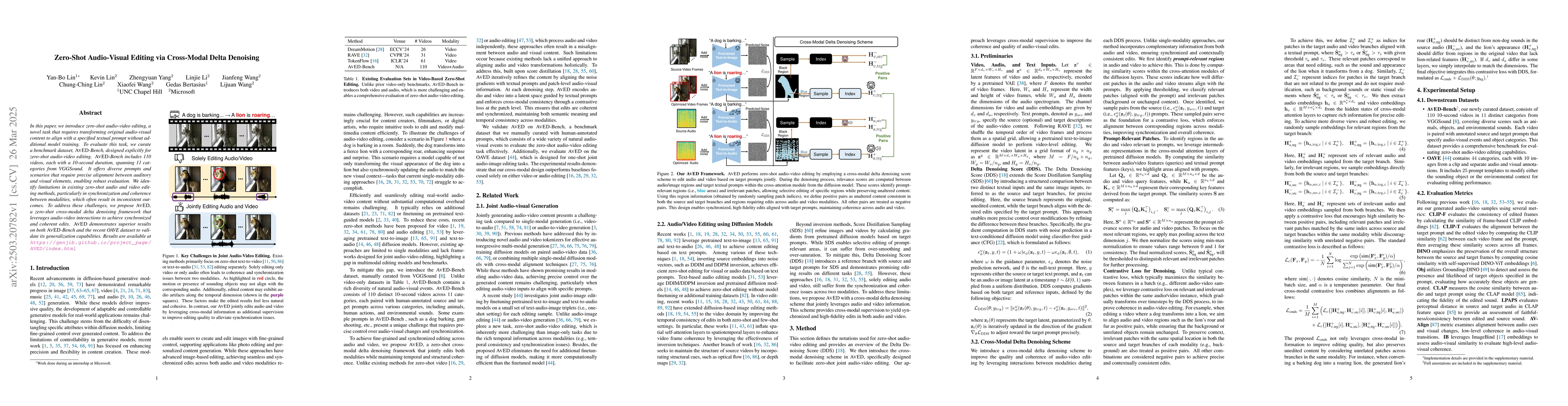 Thumbnail for Zero-Shot Audio-Visual Editing via Cross-Modal Delta Denoising