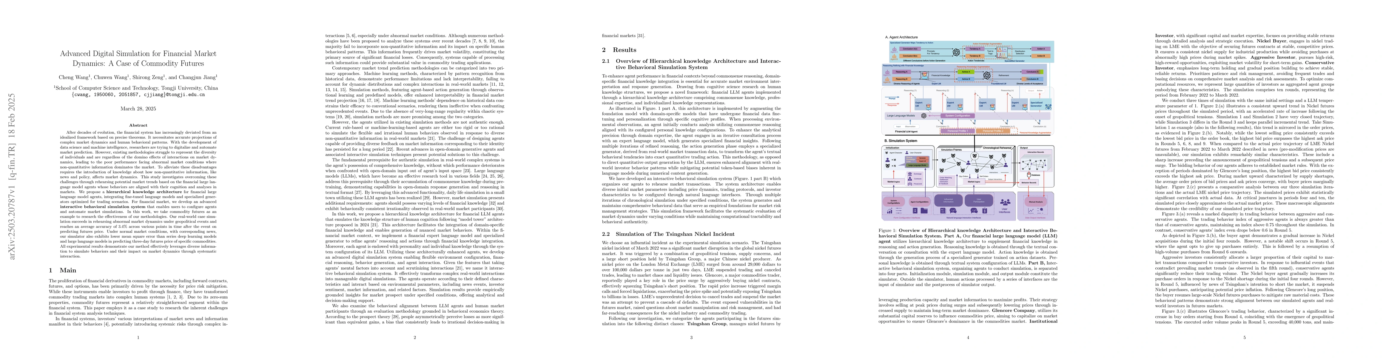 Thumbnail for Advanced Digital Simulation for Financial Market Dynamics: A Case of
  Commodity Futures