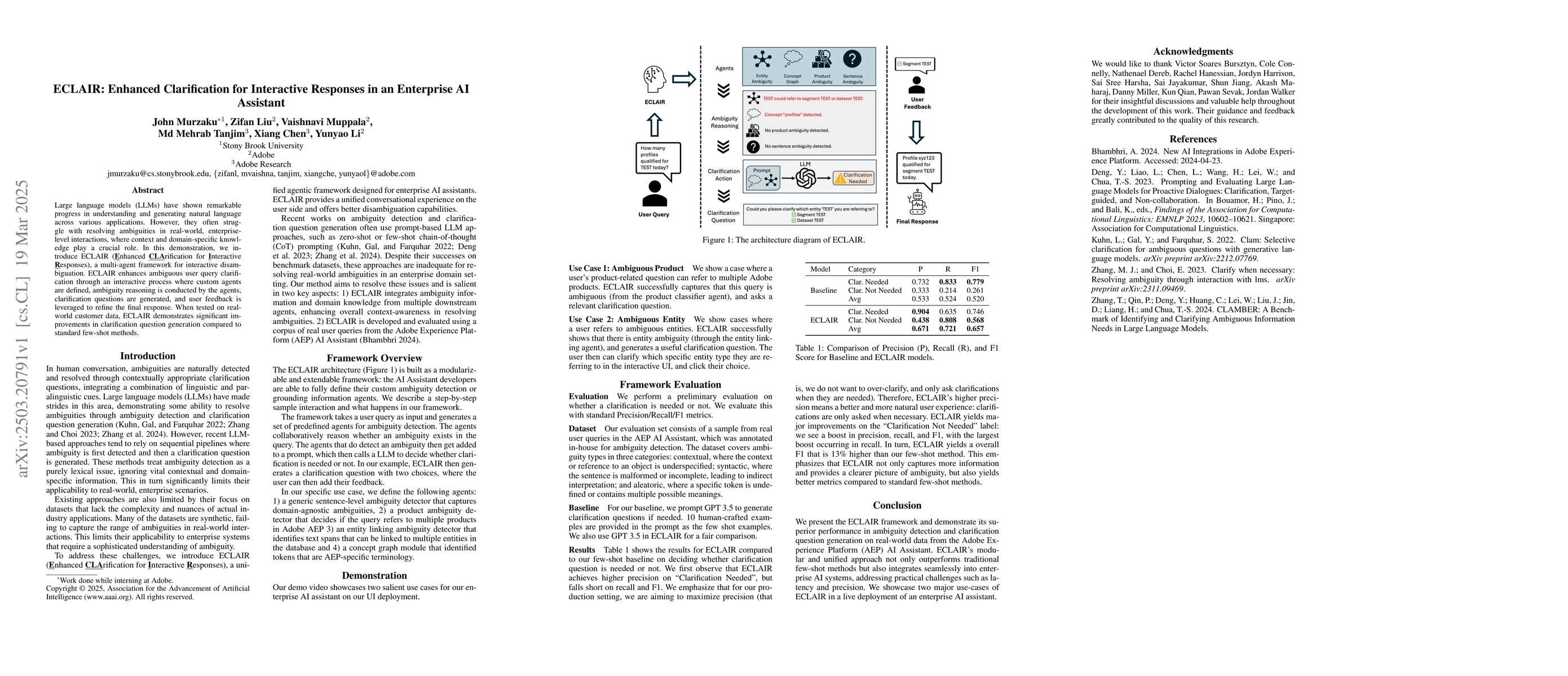 Thumbnail for ECLAIR: Enhanced Clarification for Interactive Responses in an
  Enterprise AI Assistant