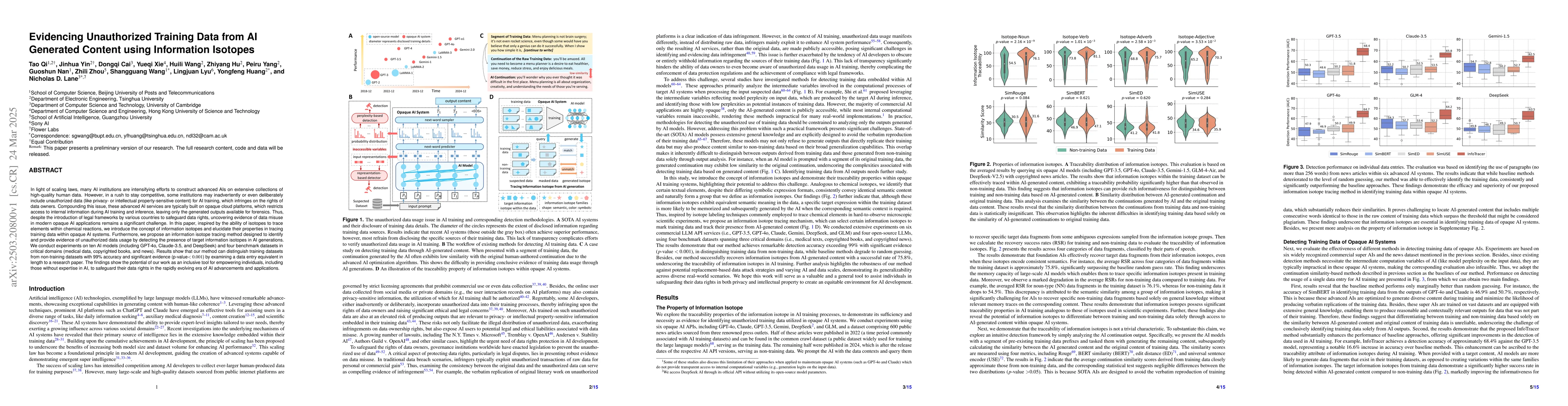 Thumbnail for Evidencing Unauthorized Training Data from AI Generated Content using
  Information Isotopes
