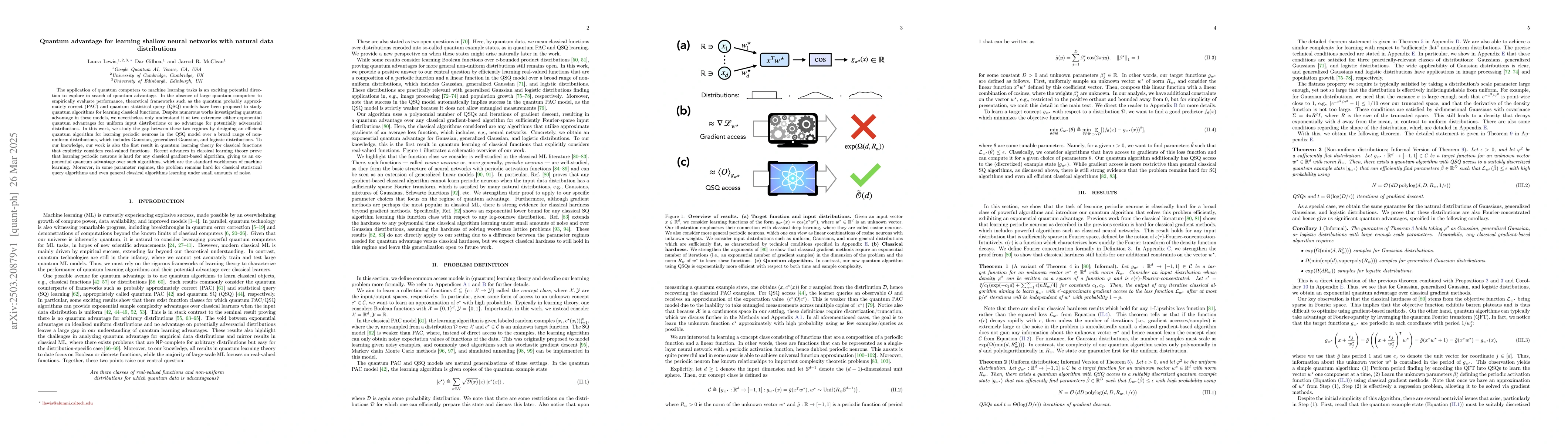 Thumbnail for Quantum advantage for learning shallow neural networks with natural data
  distributions