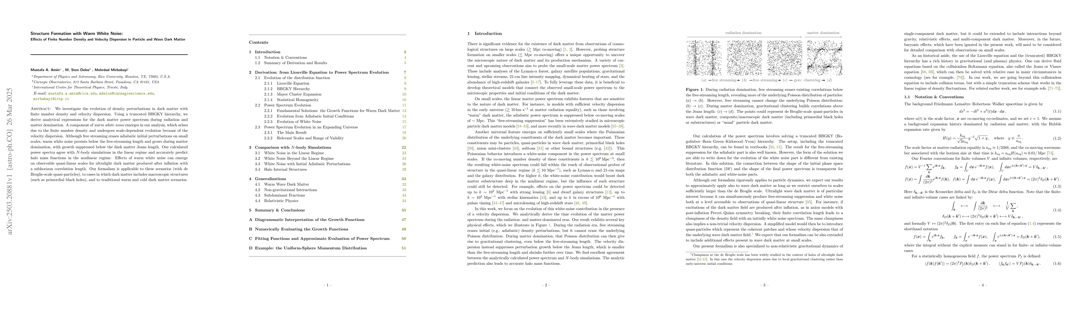 Thumbnail for Structure Formation with Warm White Noise: Effects of Finite Number
  Density and Velocity Dispersion in Particle and Wave Dark Matter