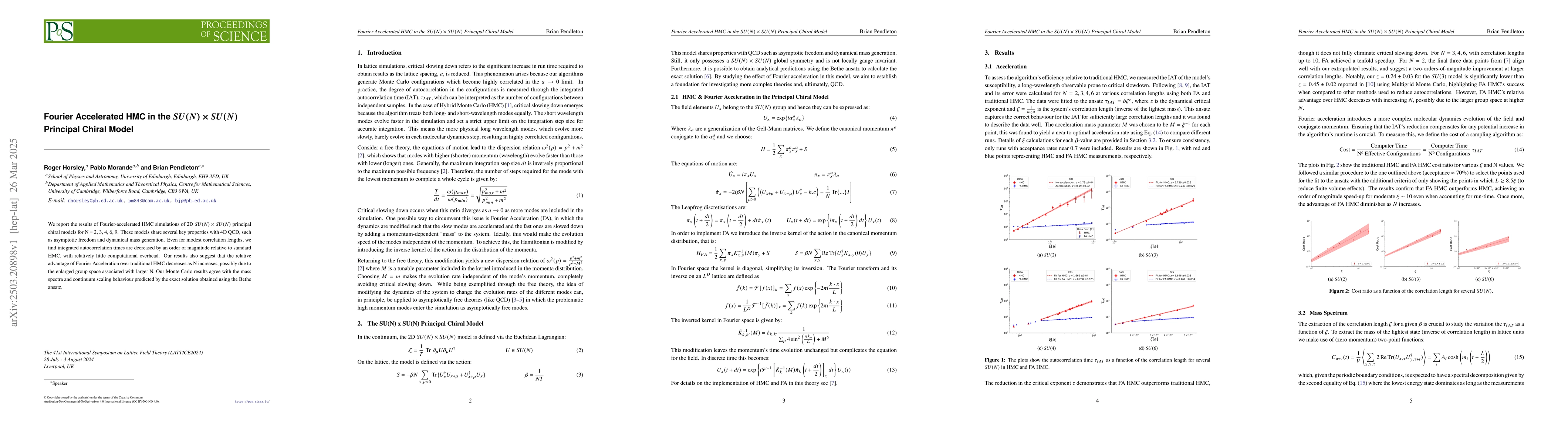 Thumbnail for Fourier Accelerated HMC in the SU(N) X SU(N) Principal Chiral Model