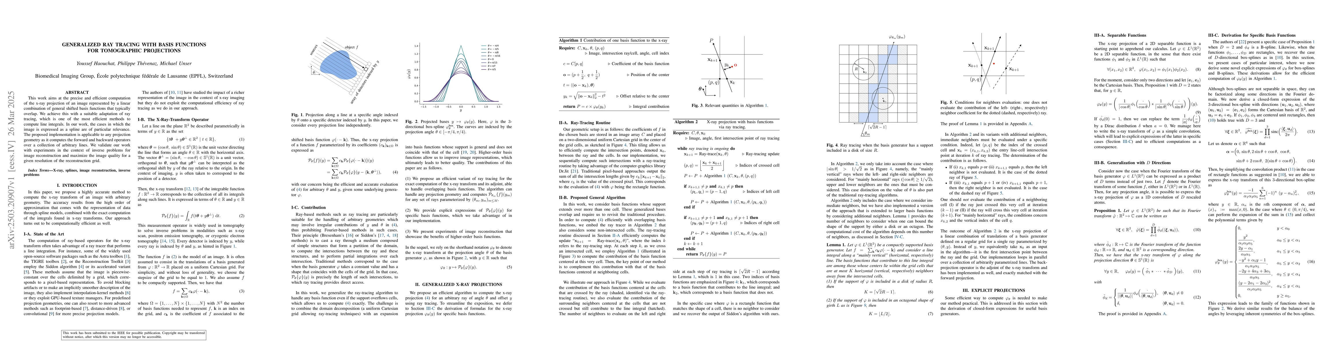 Thumbnail for Generalized Ray Tracing with Basis functions for Tomographic Projections