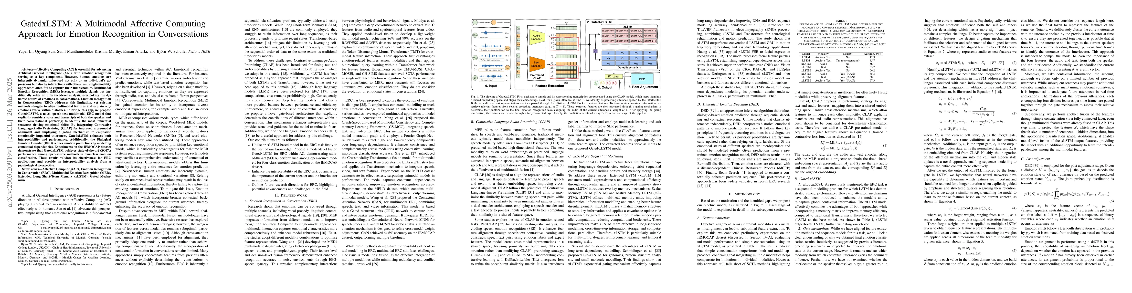 Thumbnail for GatedxLSTM: A Multimodal Affective Computing Approach for Emotion
  Recognition in Conversations