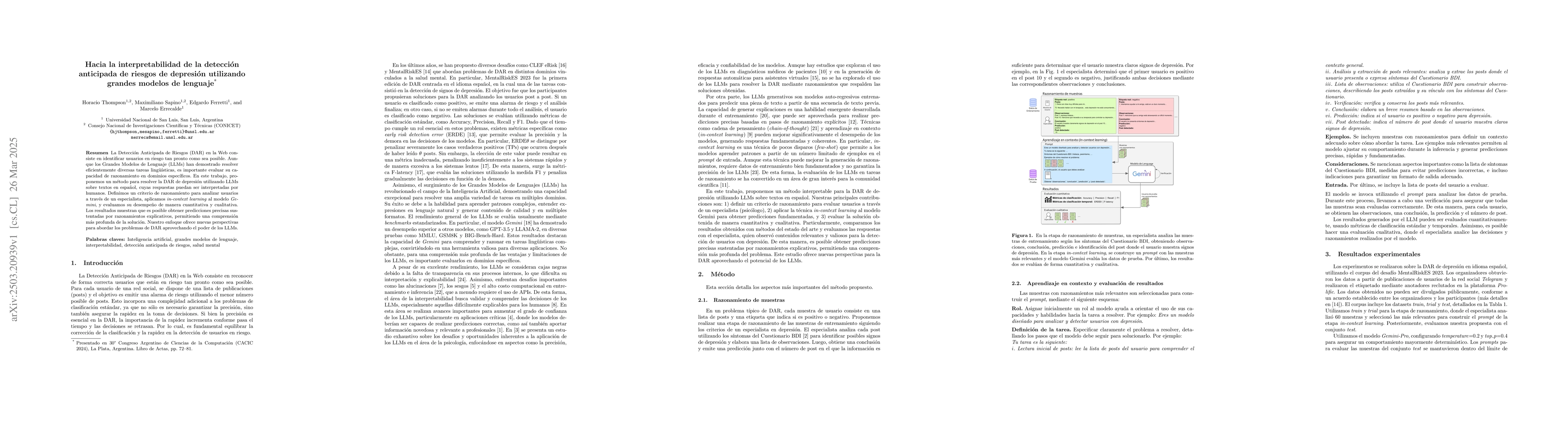 Thumbnail for Hacia la interpretabilidad de la detección anticipada de riesgos de
  depresión utilizando grandes modelos de lenguaje