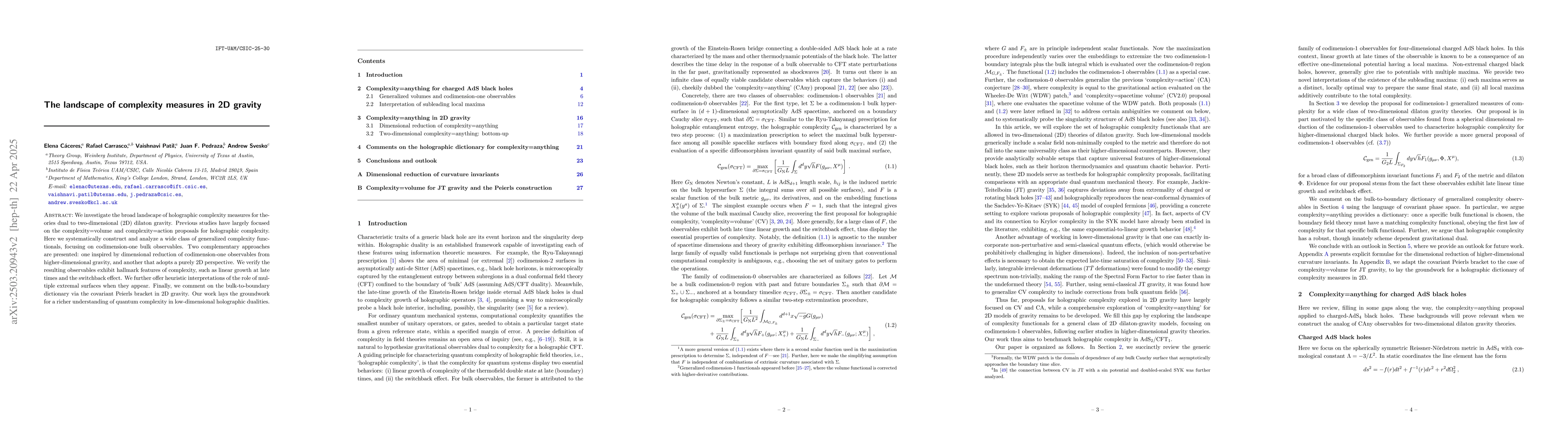 Thumbnail for The landscape of complexity measures in 2D gravity