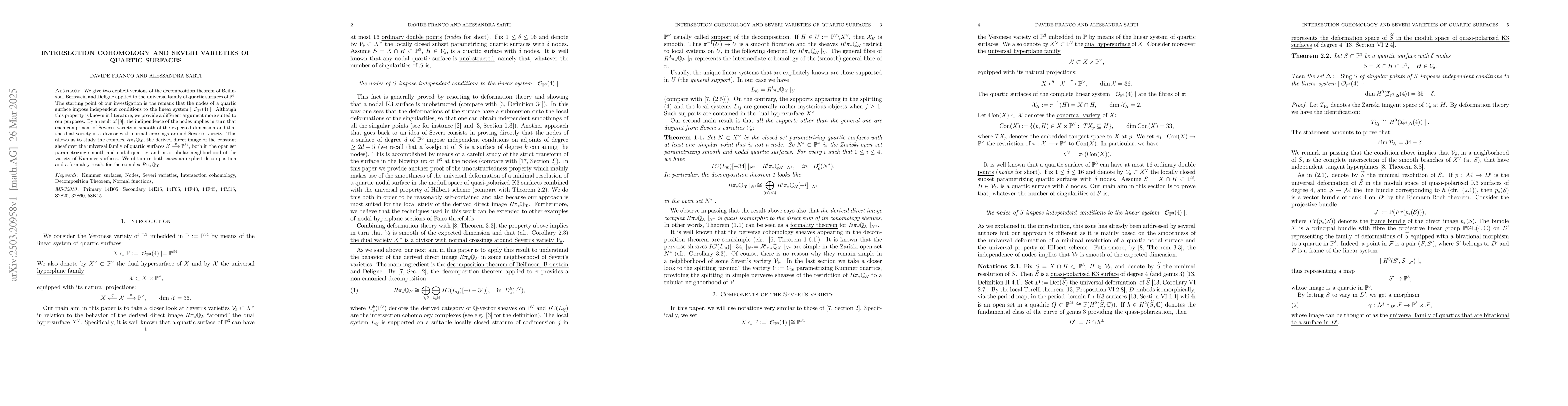 Thumbnail for Intersection cohomology and Severi varieties of quartic surfaces